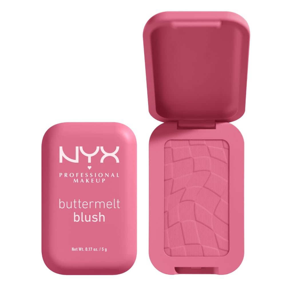 NYX PROFESSIONAL MAKEUP Buttermelt Powder Blush, Fade and Transfer-Resistant Blush, Up to 12HR Make Up Wear, Vegan Formula - For The Butta-NYX PROFESSIONAL MAKEUP Buttermelt Powder Blush, Fade and Transfer-Resistant Blush, Up to 12HR Make Up Wear, Vegan Formula - For The Butta