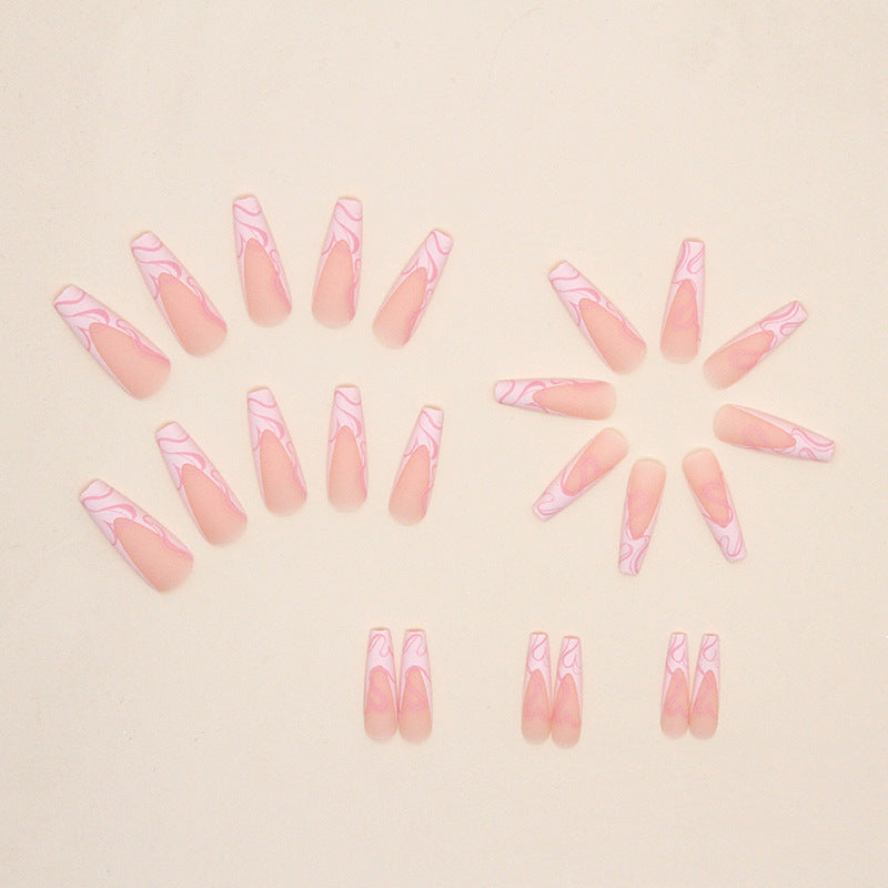Heart Stripe Fake Nails-9d61c551199372fd7ffc428a74a6f531