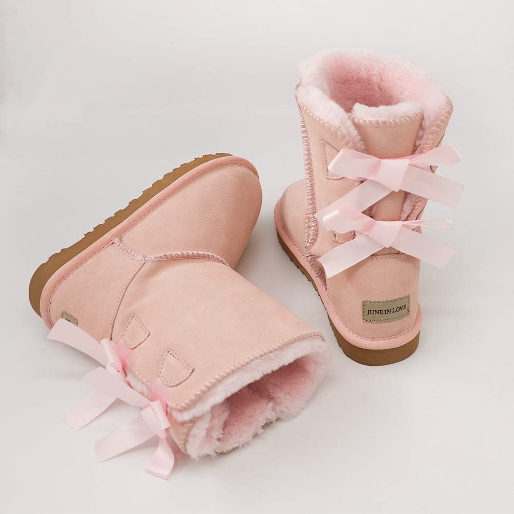 JOY IN LOVE Women's Snow Boots for Winter Mid-Calf high Back Bows-JOY IN LOVE Women's Snow Boots for Winter Mid-Calf high Back Bows