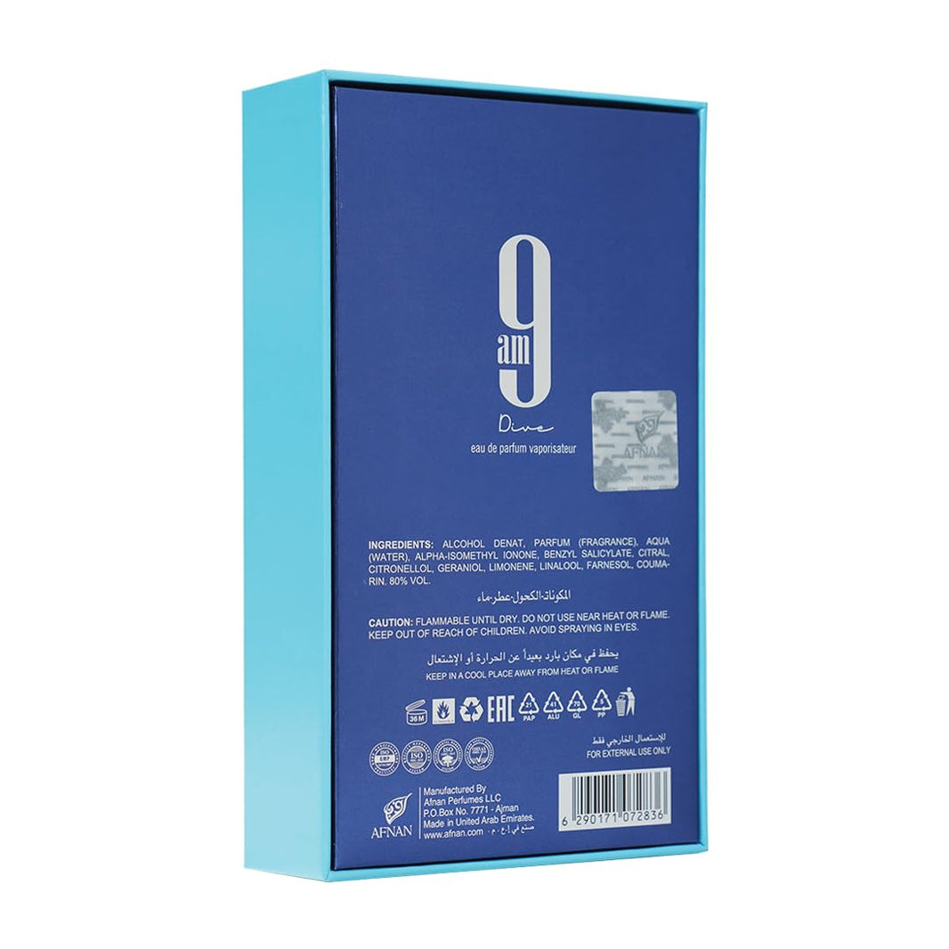 Afnan 9 PM For Men Eau De Parfum, 3.4 Fl. Oz-Afnan 9 PM For Men Eau De Parfum, 3.4 Fl. Oz