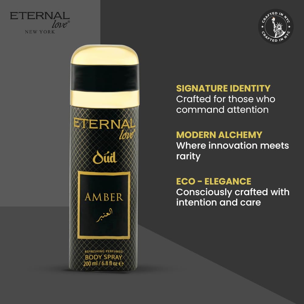 Eternal Love Amber Oud - Long Lasting Unisex Eau de Parfum - Warm Woody Oriental Fragrance with Oud & Amber - Dubai Inspired Arabic Scent - 3.4oz-Eternal Love Amber Oud - Long Lasting Unisex Eau de Parfum - Warm Woody Oriental Fragrance with Oud & Amber - Dubai Inspired Arabic Scent - 3.4oz