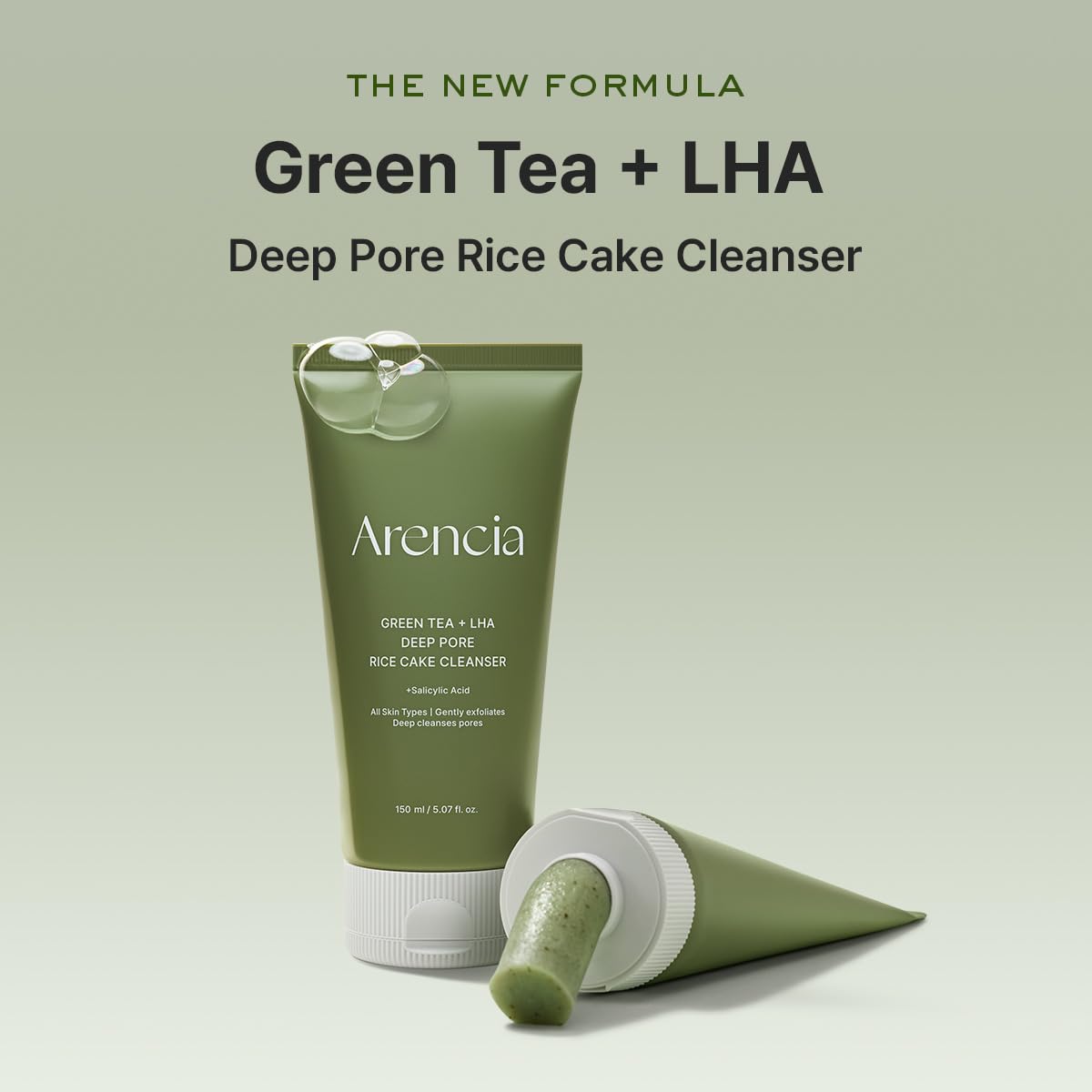 Arencia Green Tea + LHA Deep Pore Rice Cake Cleanser-Arencia Green Tea + LHA Deep Pore Rice Cake Cleanser