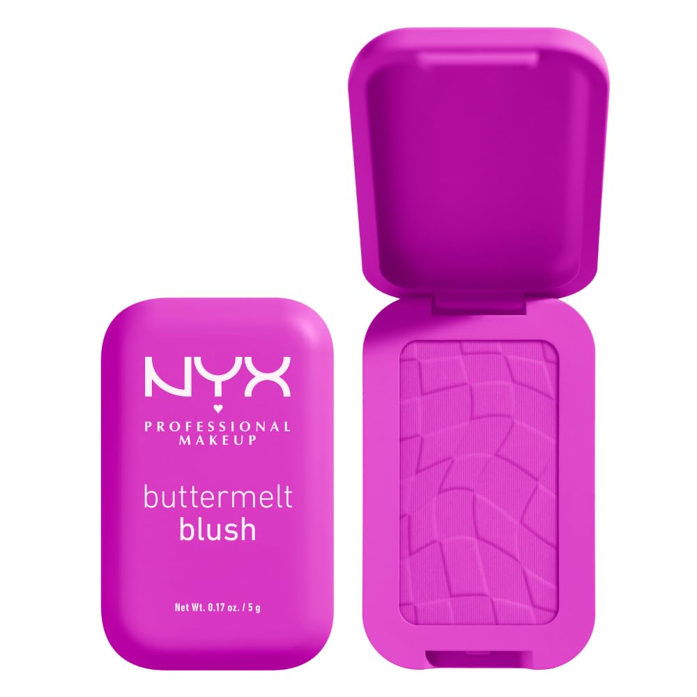 NYX PROFESSIONAL MAKEUP Buttermelt Powder Blush, Fade and Transfer-Resistant Blush, Up to 12HR Make Up Wear, Vegan Formula - For The Butta-NYX PROFESSIONAL MAKEUP Buttermelt Powder Blush, Fade and Transfer-Resistant Blush, Up to 12HR Make Up Wear, Vegan Formula - For The Butta