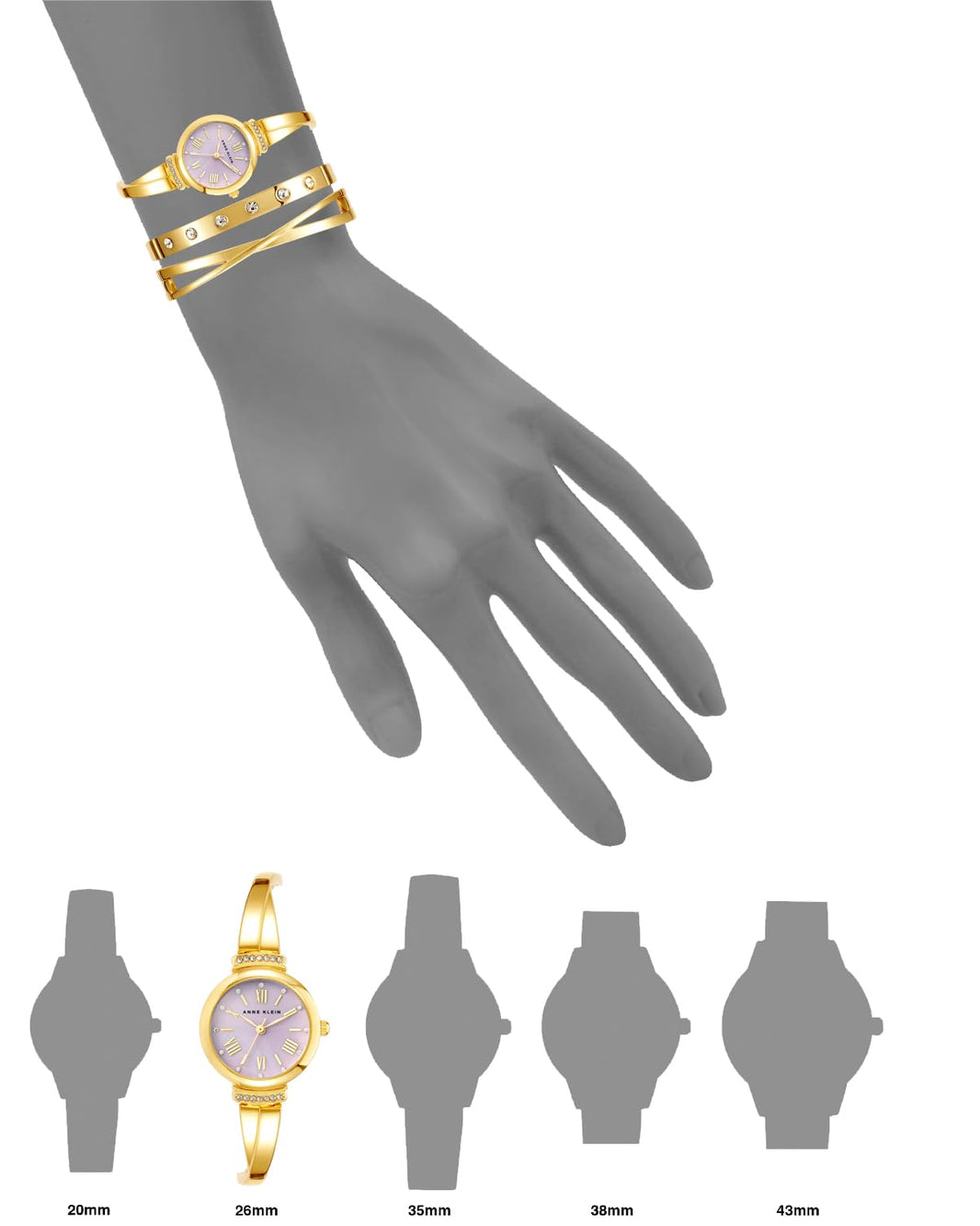 Anne Klein Women's Premium Crystal Accented Bangle Watch Set, AK/2245-Anne Klein Women's Premium Crystal Accented Bangle Watch Set, AK/2245