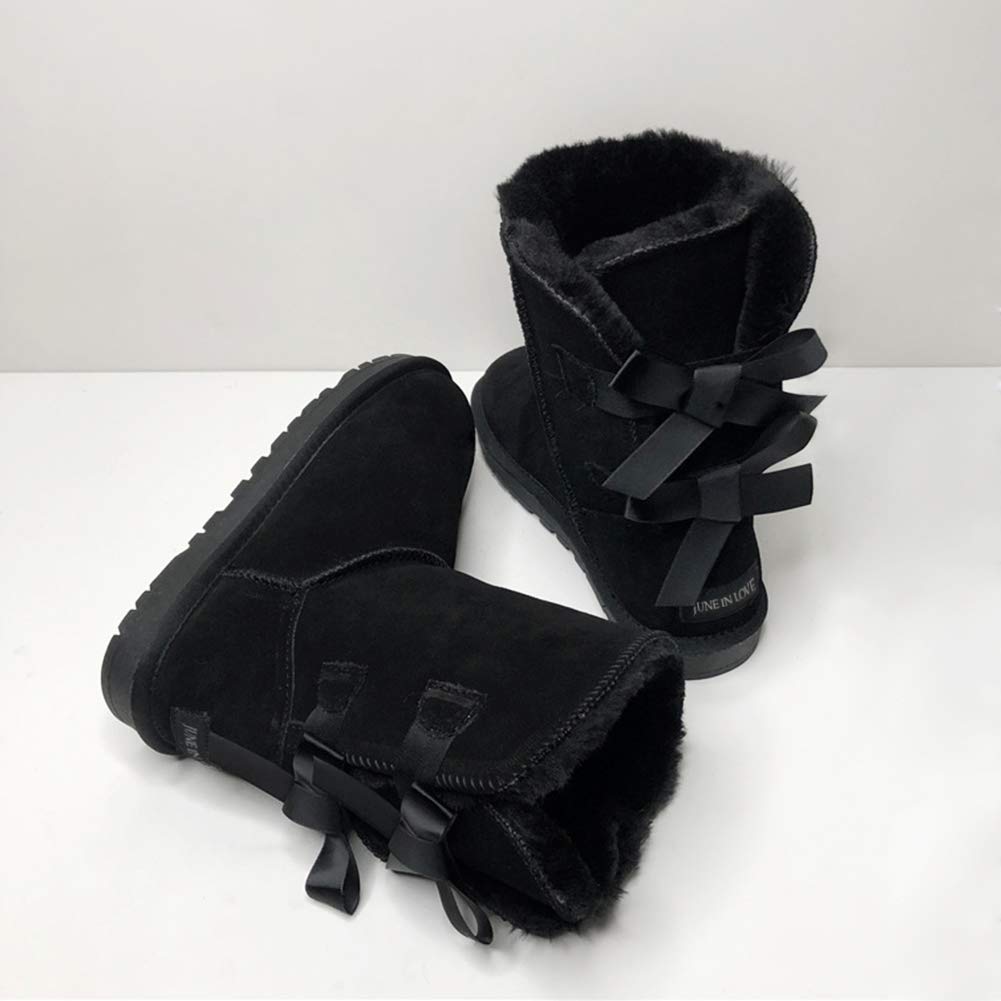JOY IN LOVE Women's Snow Boots for Winter Mid-Calf high Back Bows-JOY IN LOVE Women's Snow Boots for Winter Mid-Calf high Back Bows