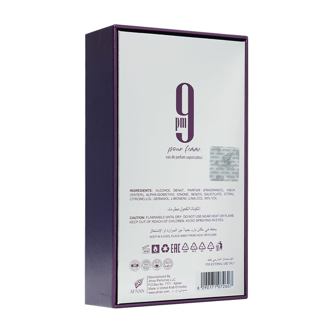 Afnan 9 PM For Men Eau De Parfum, 3.4 Fl. Oz-Afnan 9 PM For Men Eau De Parfum, 3.4 Fl. Oz