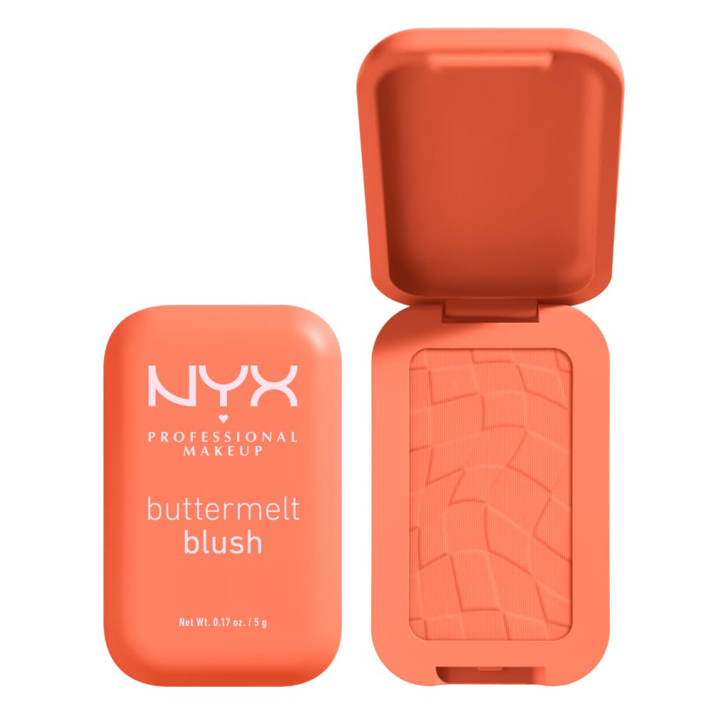 NYX PROFESSIONAL MAKEUP Buttermelt Powder Blush, Fade and Transfer-Resistant Blush, Up to 12HR Make Up Wear, Vegan Formula - For The Butta-NYX PROFESSIONAL MAKEUP Buttermelt Powder Blush, Fade and Transfer-Resistant Blush, Up to 12HR Make Up Wear, Vegan Formula - For The Butta