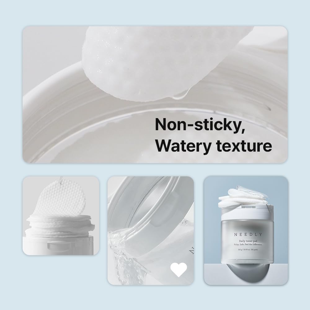 Needly Daily Toner Pad I Exfoliating Pads for Face with BHA & PHA(80 Pads), Deep Hydration, Pore Minimizer for Face, Centella, Tea Tree, High Volume Essence, Extra Large Cotton Pad, Korean Skin Care-Needly Daily Toner Pad I Exfoliating Pads for Face with BHA & PHA(80 Pads), Deep Hydration, Pore Minimizer for Face, Centella, Tea Tree, High Volume Essence, Extra Large Cotton Pad, Korean Skin Care