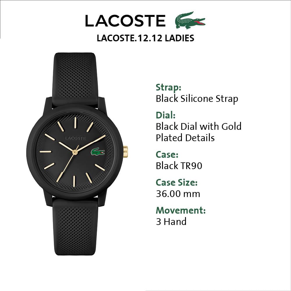 Lacoste 12.12 Women's Quartz Watch - TR90 Case Quartz - Premium Sporty Fashion Timepiece-Lacoste 12.12 Women's Quartz Watch - TR90 Case Quartz - Premium Sporty Fashion Timepiece