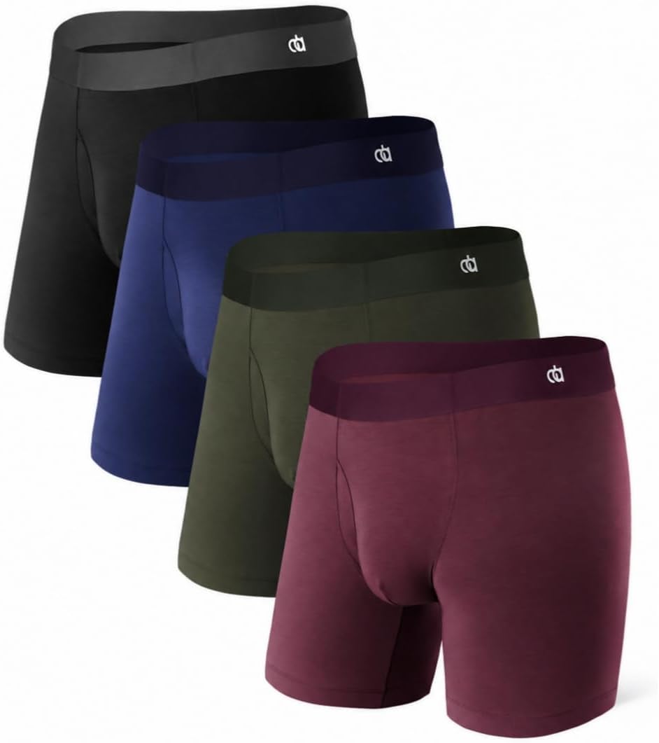DAVID ARCHY Men's Ultra Soft Underwear Modal Boxer Briefs Slim Fit 6.5" | Second Skin Fabric Breathable, Smooth Low-Profile Waistband, Easy Access Side Fly, Tagless Anti Chafing for All-day Comfort-DAVID ARCHY Men's Ultra Soft Underwear Modal Boxer Briefs Slim Fit 6.5" | Second Skin Fabric Breathable, Smooth Low-Profile Waistband, Easy Access Side Fly, Tagless Anti Chafing for All-day Comfort