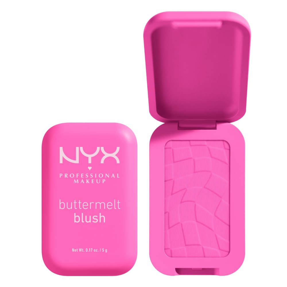 NYX PROFESSIONAL MAKEUP Buttermelt Powder Blush, Fade and Transfer-Resistant Blush, Up to 12HR Make Up Wear, Vegan Formula - For The Butta-NYX PROFESSIONAL MAKEUP Buttermelt Powder Blush, Fade and Transfer-Resistant Blush, Up to 12HR Make Up Wear, Vegan Formula - For The Butta