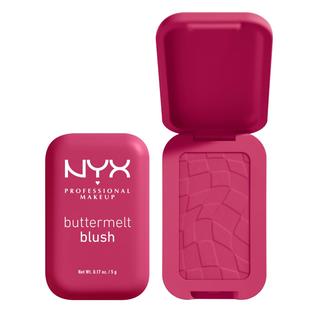 NYX PROFESSIONAL MAKEUP Buttermelt Powder Blush, Fade and Transfer-Resistant Blush, Up to 12HR Make Up Wear, Vegan Formula - For The Butta-NYX PROFESSIONAL MAKEUP Buttermelt Powder Blush, Fade and Transfer-Resistant Blush, Up to 12HR Make Up Wear, Vegan Formula - For The Butta