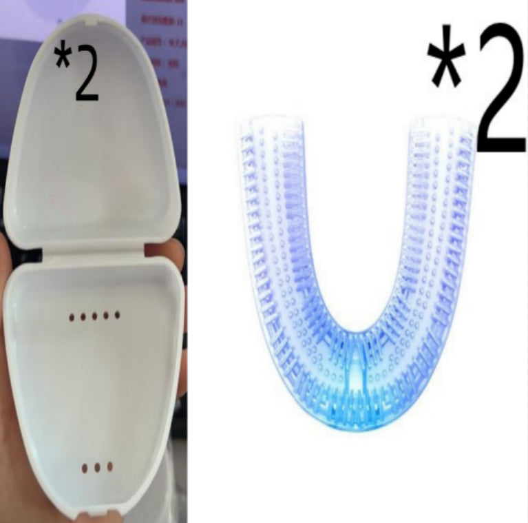 360 Degrees Intelligent Automatic Electric  Toothbrush Waterproof U Type Tooth Brush Whitening Blue Light USB Charging-604f09cf20ee07befe51edda326b6553