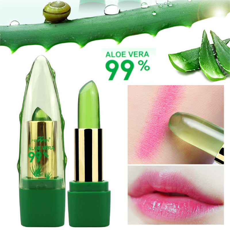 Aloe Vera Gel Color Changing Lipstick Gloss  Moisturizer Anti-drying Desalination Fine-grain Lip Blam Care-680204dc1733a63a9c99fd105df687bb