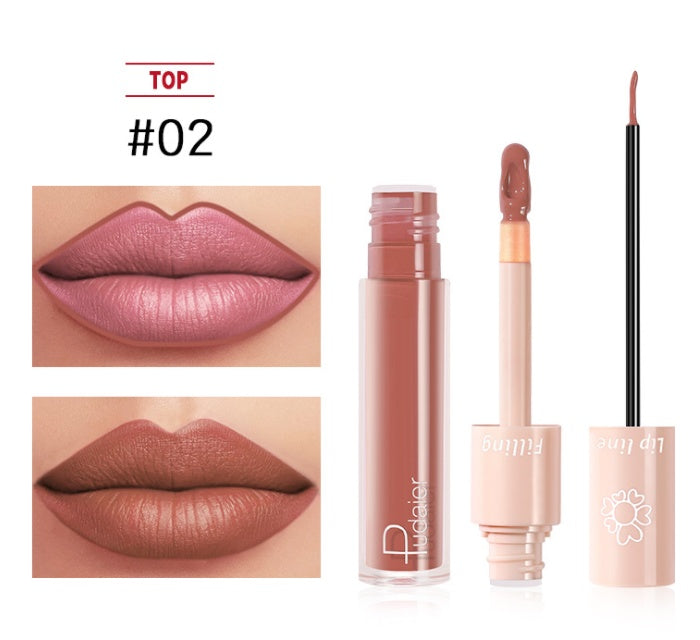 Pudaier Dual Lipstick Lip Gloss Liquid Lipstick-d56767a25a9c498e4ab3d83c39cf0b52