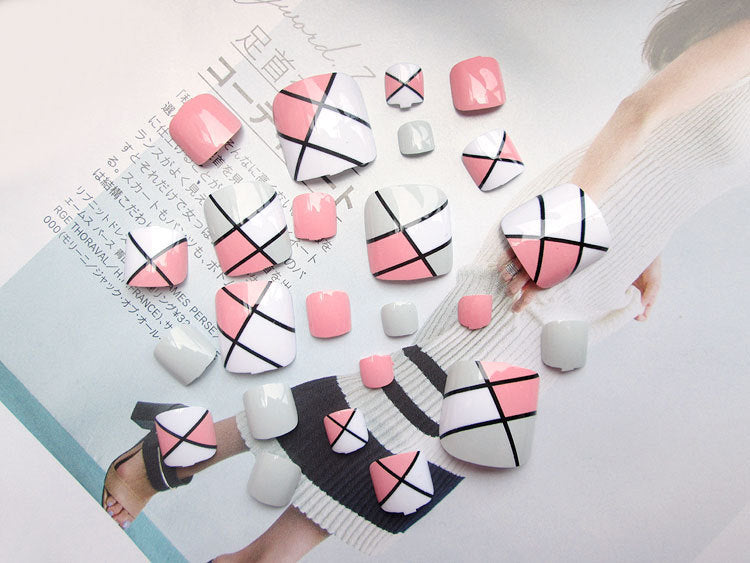 Pro Artificial Acrylic Toe Nails 24pcs Patch-d09f1da61c6c246a7bff5eeb01415cce
