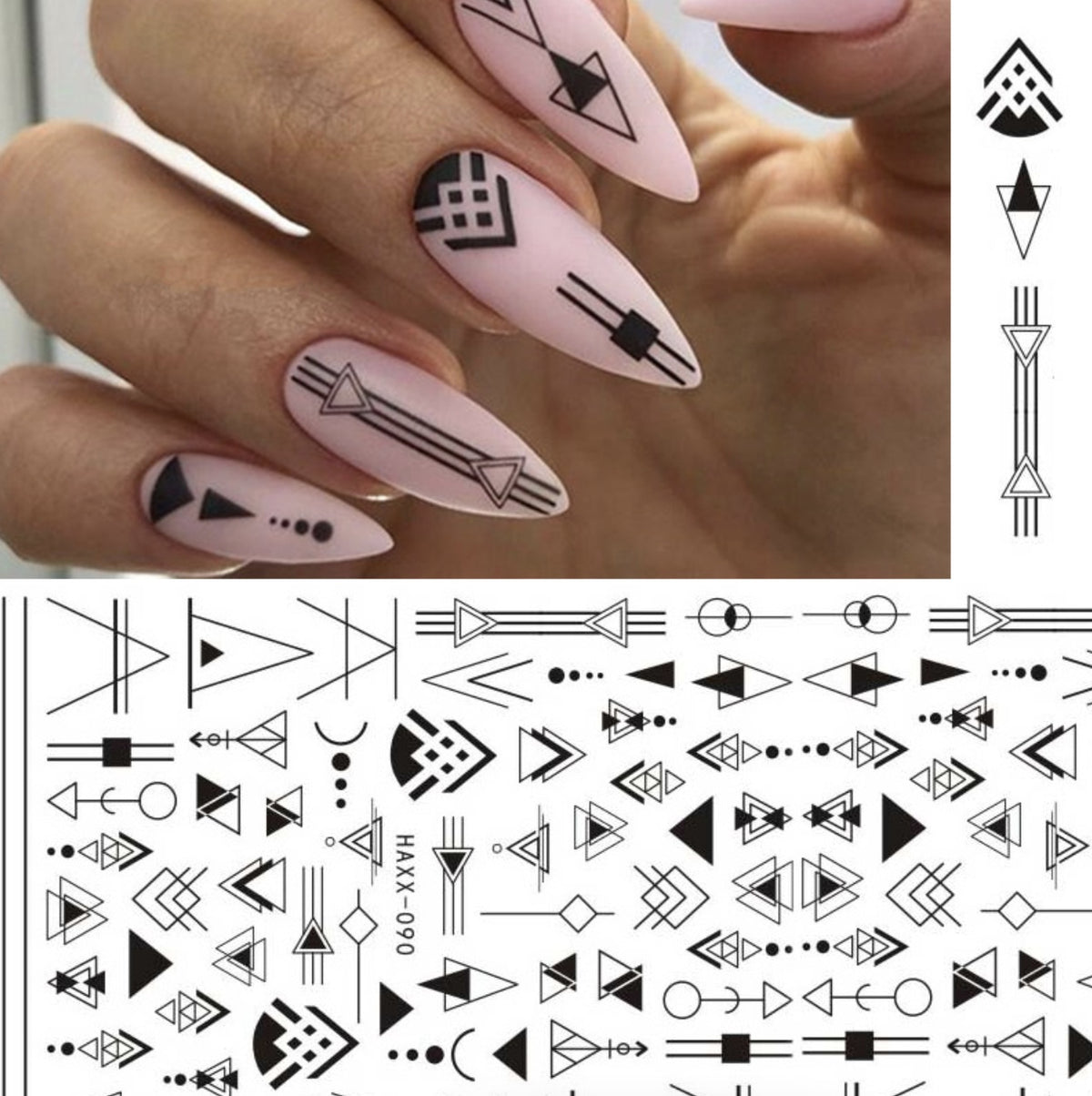 Black Butterfly Nails Stickers Decals White Flower Adhesive Manicure-65fb647a0e45585493f9d8a0bf27f317