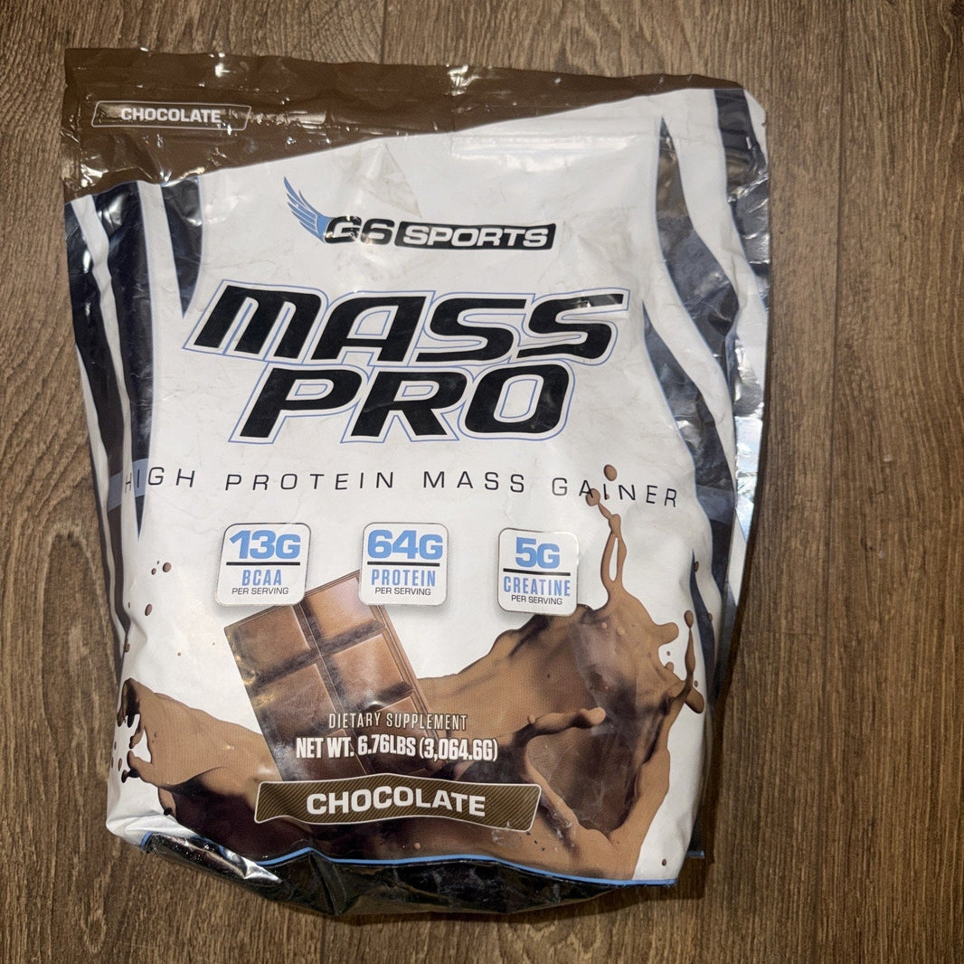 G6 Sports Mass Pro High Protein Mass Gainer — Chocolate, 6.76 lbs (Best By 10/2026)-G6 Sports Mass Pro High Protein Mass Gainer — Chocolate, 6.76 lbs (Best By 10/2026)