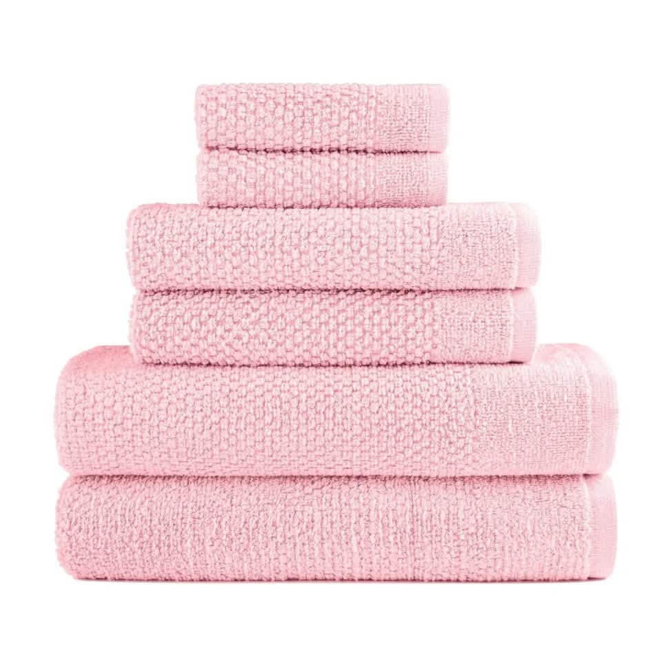 6-Piece: Dan River Popcorn Cotton Bath Towel Set-6-Piece: Dan River Popcorn Cotton Bath Towel Set