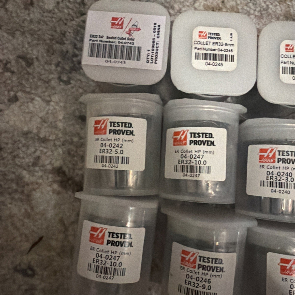 Haas ER32 Collet Lot – 12pc Mixed Sizes – CNC Tooling – New in Cases-Haas ER32 Collet Lot – 12pc Mixed Sizes – CNC Tooling – New in Cases