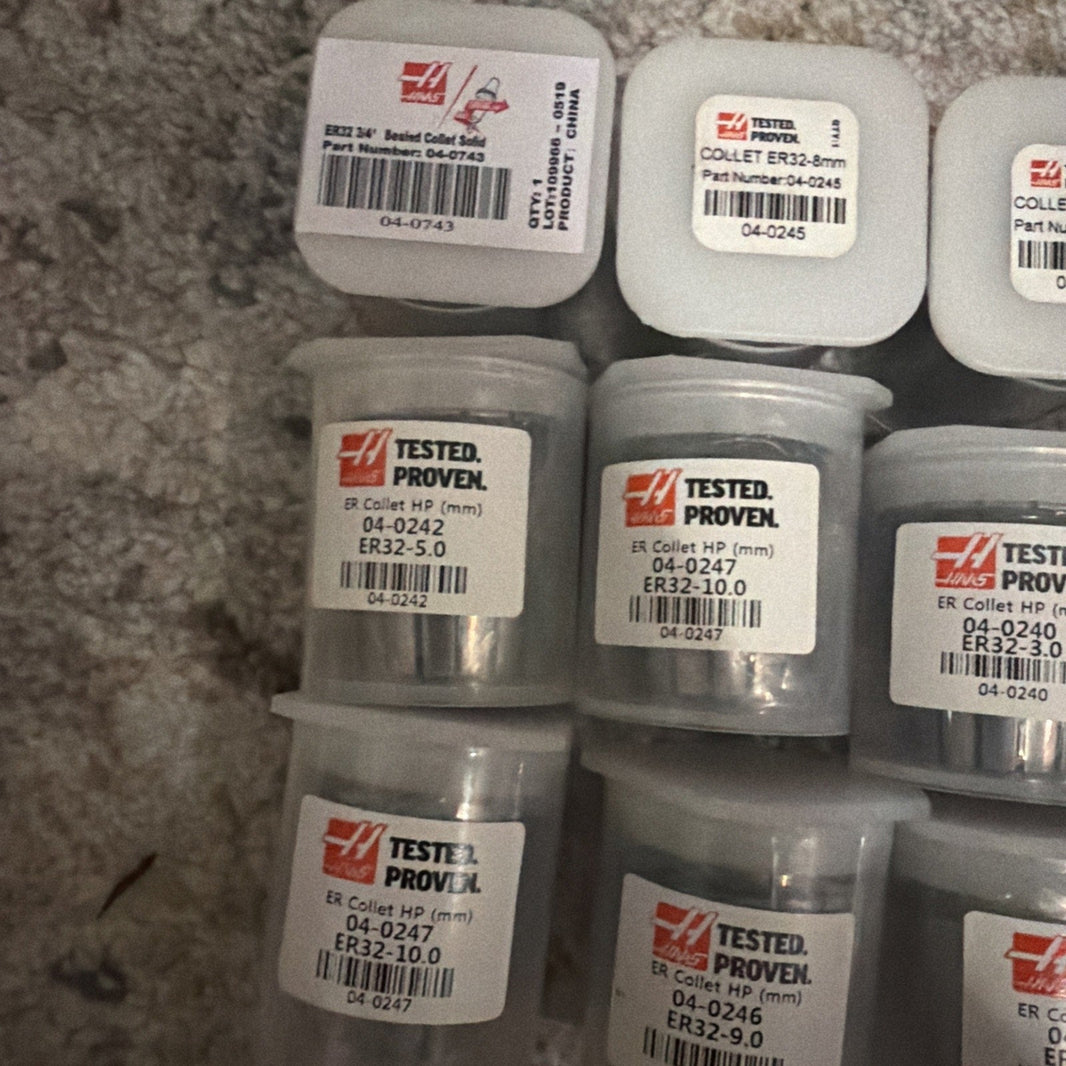 Haas ER32 Collet Lot – 12pc Mixed Sizes – CNC Tooling – New in Cases-Haas ER32 Collet Lot – 12pc Mixed Sizes – CNC Tooling – New in Cases