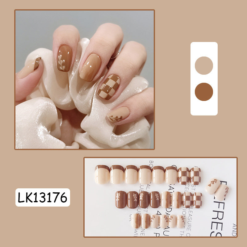 Kurixiang Latte Pull Wearing Nail Nail Patch Nail Patch-34648e0d3c41ab19d964fff2237a90ce