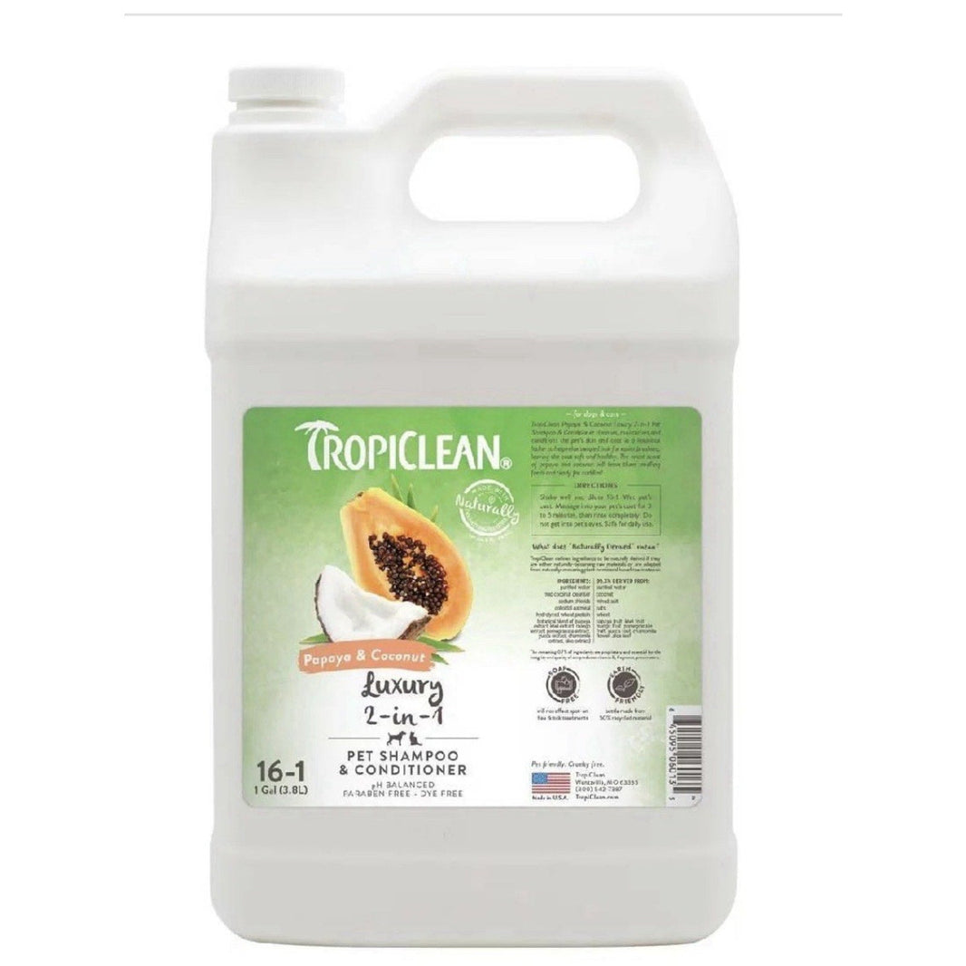 TropiClean 2-in-1 Dog Shampoo and Conditioner, Professional Dog Shampoo, Gallon-TropiClean 2-in-1 Dog Shampoo and Conditioner, Professional Dog Shampoo, Gallon