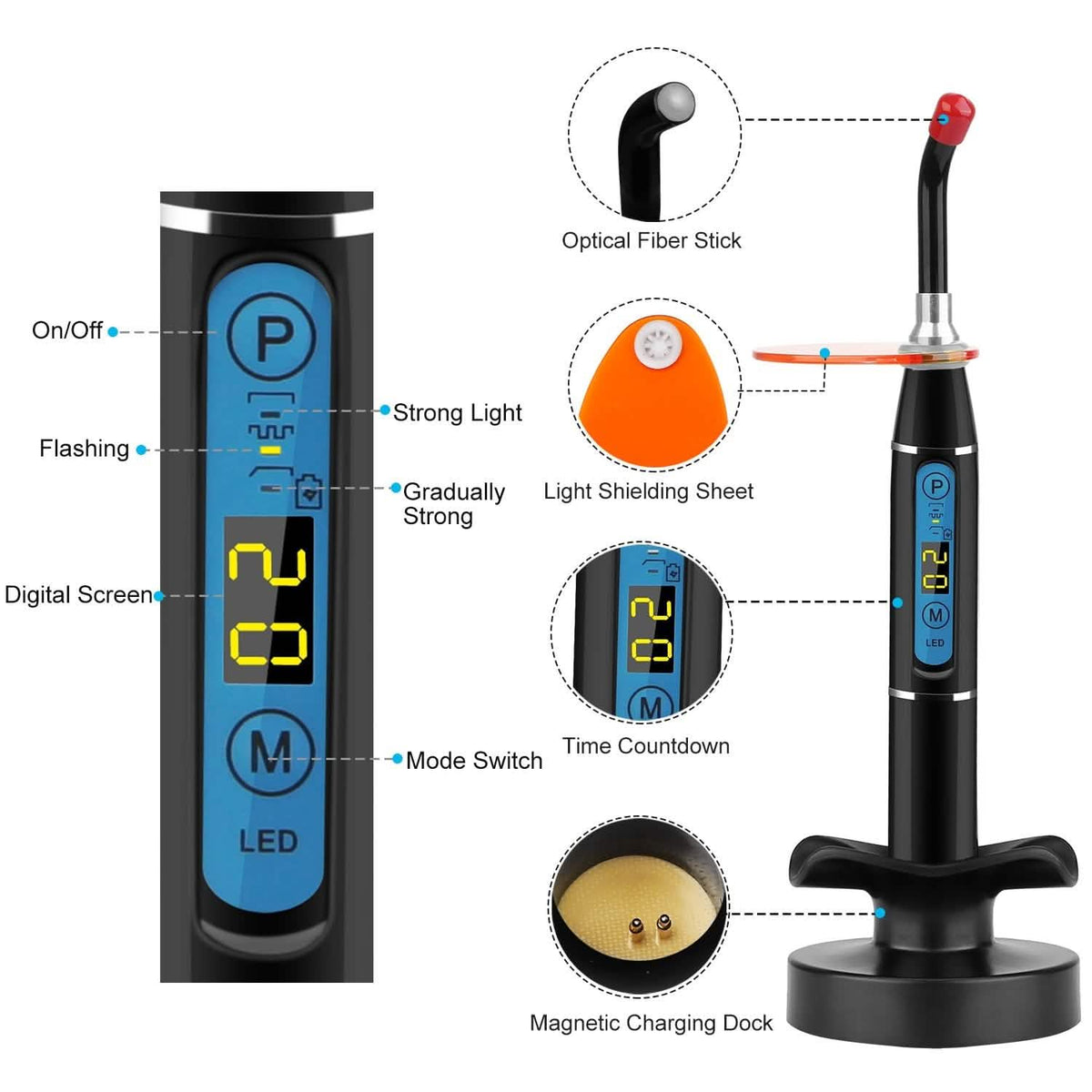 5W Cordless Dental LED Curing Light-5W Cordless Dental LED Curing Light