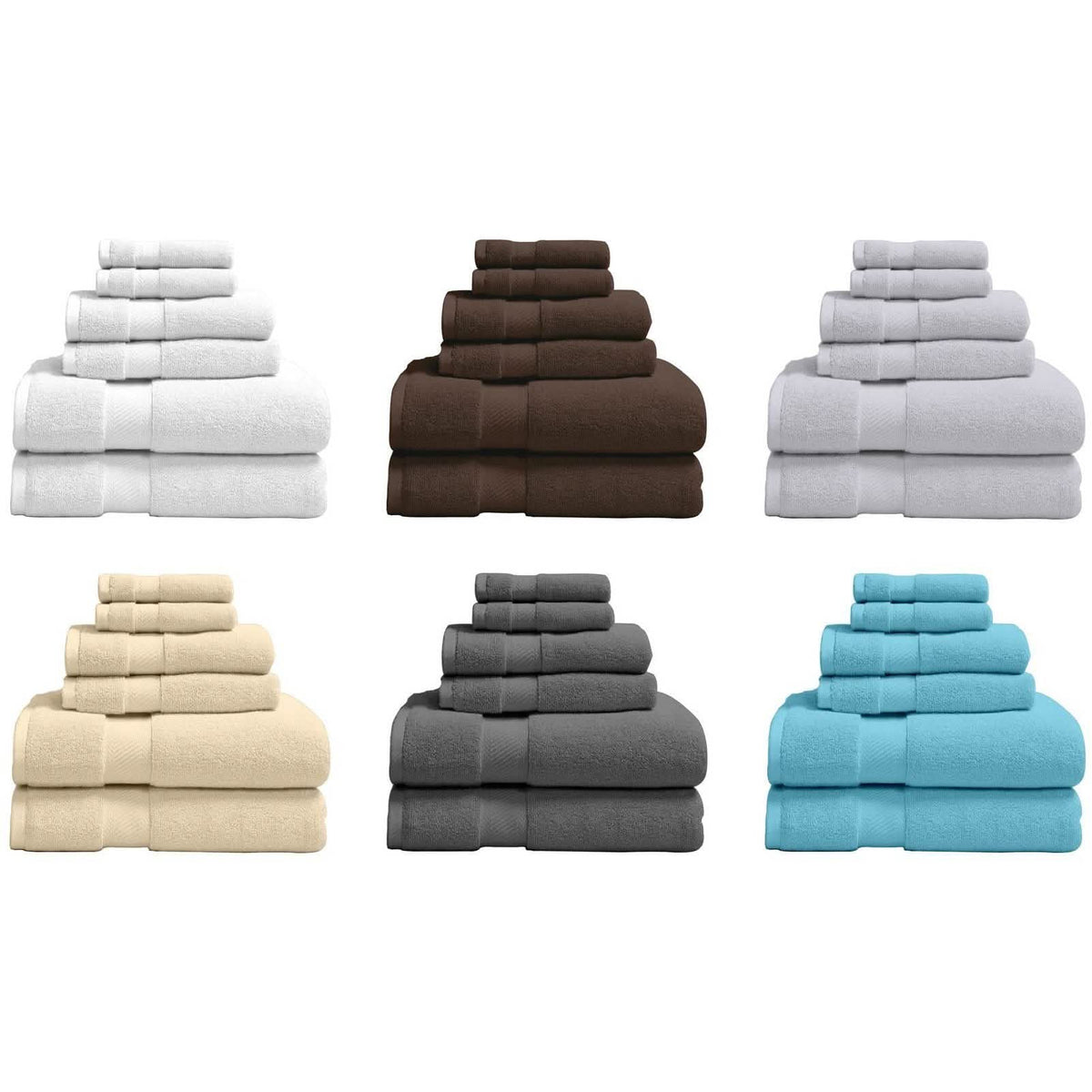 6-Piece: 100% Organic Cotton Bath Towel Set-6-Piece: 100% Organic Cotton Bath Towel Set