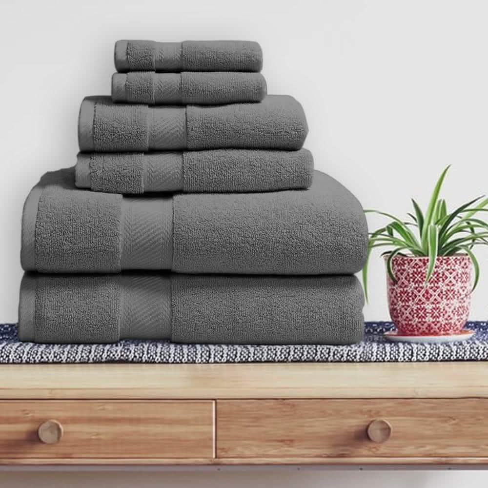6-Piece: 100% Organic Cotton Bath Towel Set-6-Piece: 100% Organic Cotton Bath Towel Set
