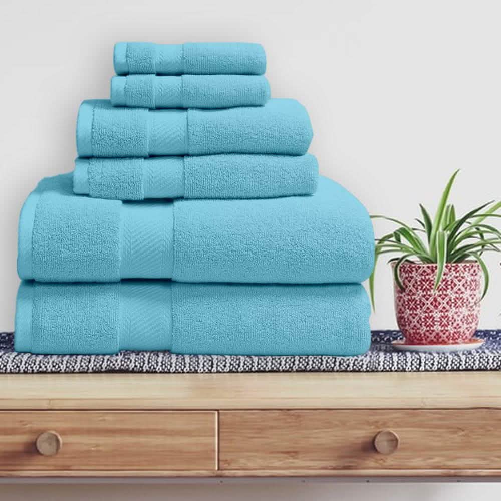 6-Piece: 100% Organic Cotton Bath Towel Set-6-Piece: 100% Organic Cotton Bath Towel Set