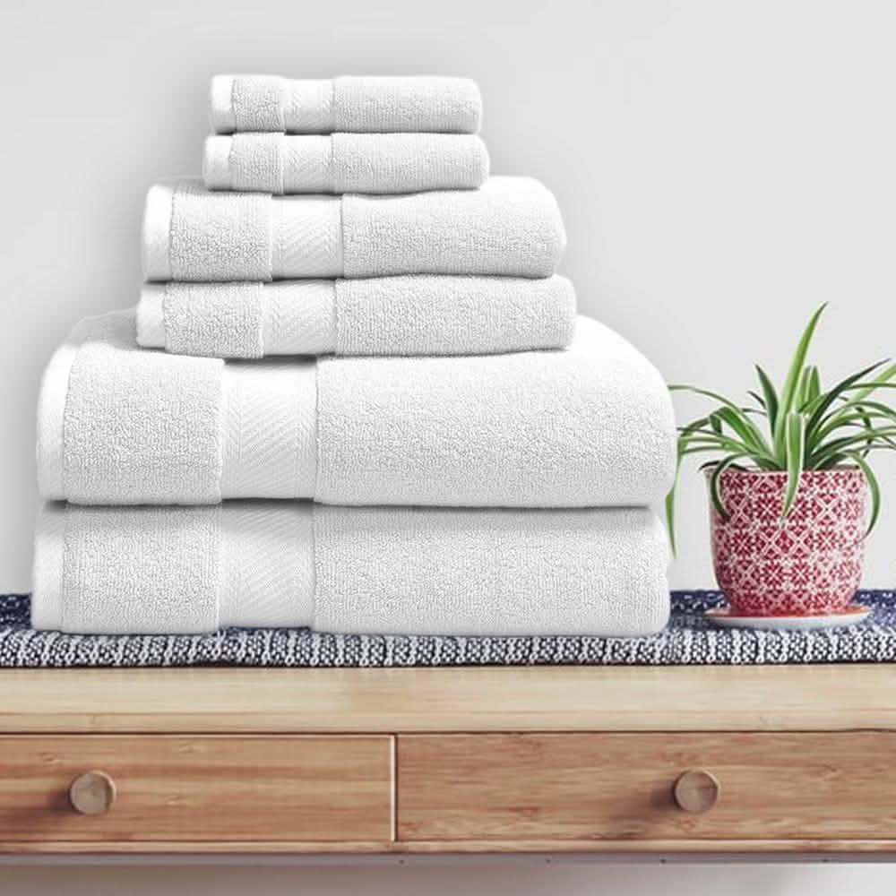 6-Piece: 100% Organic Cotton Bath Towel Set-6-Piece: 100% Organic Cotton Bath Towel Set