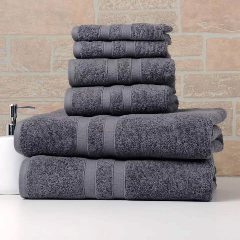 6-Piece Bibb Home Absorbent 100% Egyptian Cotton Towel Set-6-Piece Bibb Home Absorbent 100% Egyptian Cotton Towel Set