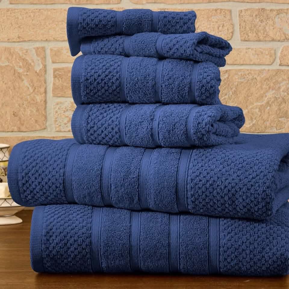 6-Piece Bibb Home Absorbent 100% Egyptian Cotton Towel Set-6-Piece Bibb Home Absorbent 100% Egyptian Cotton Towel Set