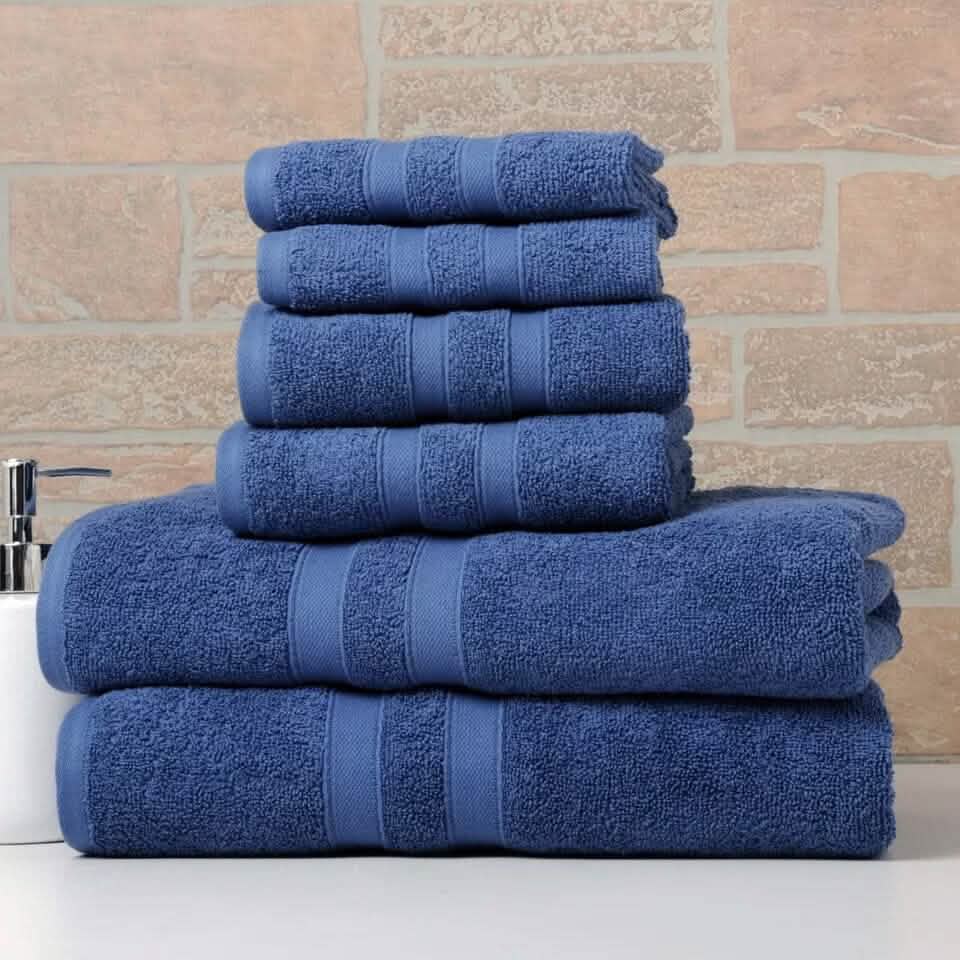 6-Piece Bibb Home Absorbent 100% Egyptian Cotton Towel Set-6-Piece Bibb Home Absorbent 100% Egyptian Cotton Towel Set