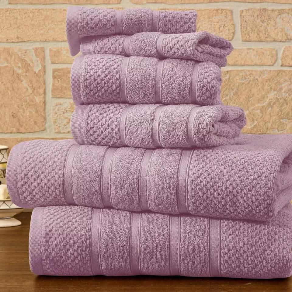 6-Piece Bibb Home Absorbent 100% Egyptian Cotton Towel Set-6-Piece Bibb Home Absorbent 100% Egyptian Cotton Towel Set