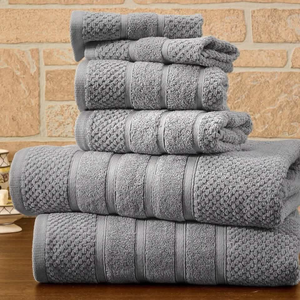 6-Piece Bibb Home Absorbent 100% Egyptian Cotton Towel Set-6-Piece Bibb Home Absorbent 100% Egyptian Cotton Towel Set