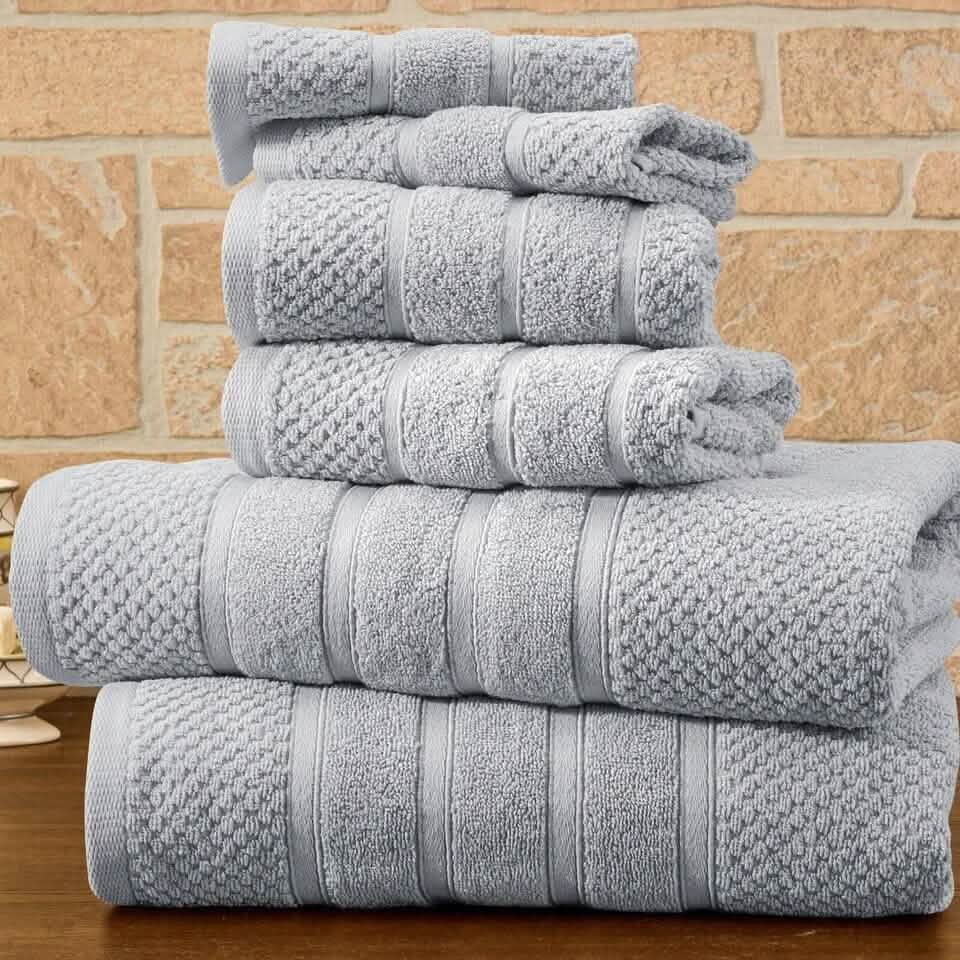 6-Piece Bibb Home Absorbent 100% Egyptian Cotton Towel Set-6-Piece Bibb Home Absorbent 100% Egyptian Cotton Towel Set
