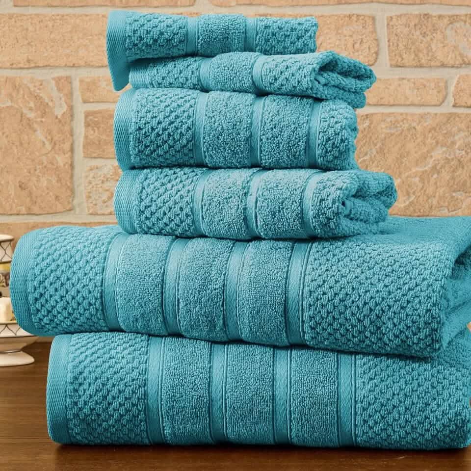 6-Piece Bibb Home Absorbent 100% Egyptian Cotton Towel Set-6-Piece Bibb Home Absorbent 100% Egyptian Cotton Towel Set