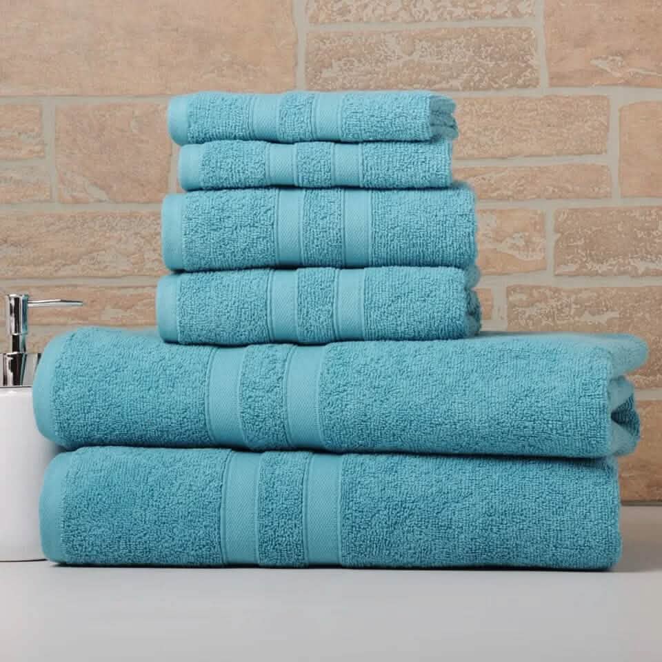 6-Piece Bibb Home Absorbent 100% Egyptian Cotton Towel Set-6-Piece Bibb Home Absorbent 100% Egyptian Cotton Towel Set
