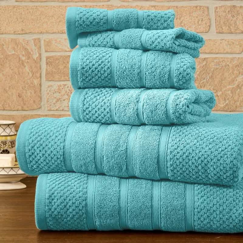 6-Piece Bibb Home Absorbent 100% Egyptian Cotton Towel Set-6-Piece Bibb Home Absorbent 100% Egyptian Cotton Towel Set