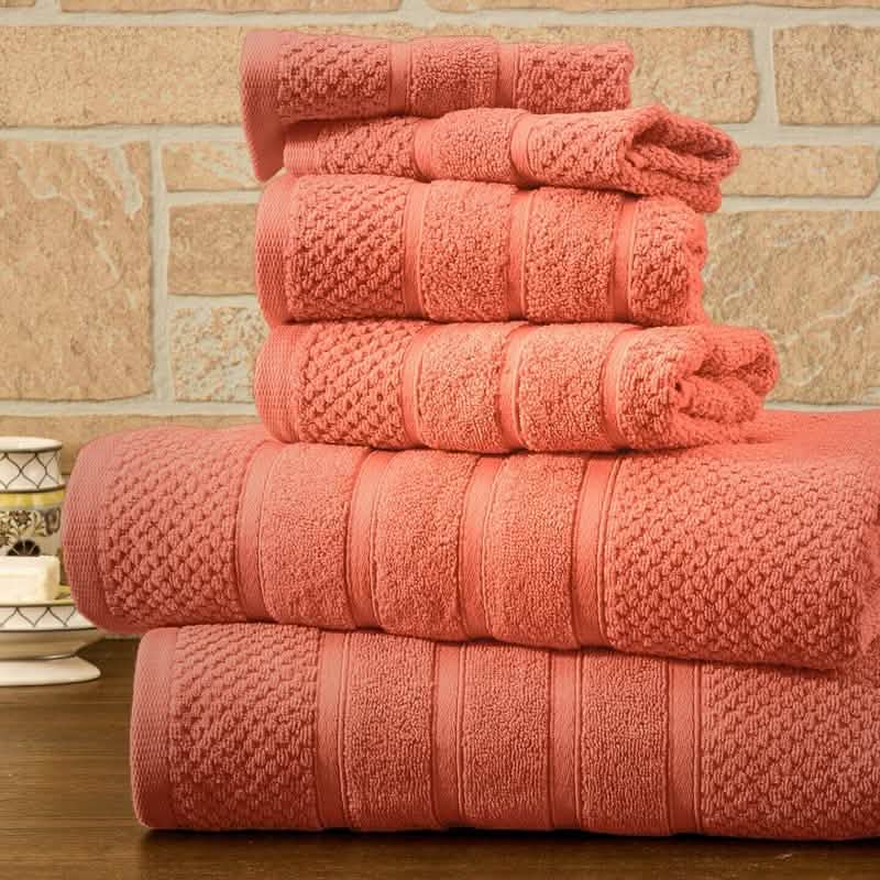 6-Piece Bibb Home Absorbent 100% Egyptian Cotton Towel Set-6-Piece Bibb Home Absorbent 100% Egyptian Cotton Towel Set