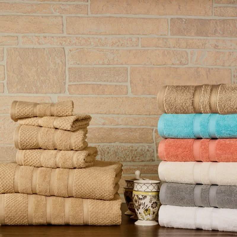 6-Piece Bibb Home Absorbent 100% Egyptian Cotton Towel Set-6-Piece Bibb Home Absorbent 100% Egyptian Cotton Towel Set
