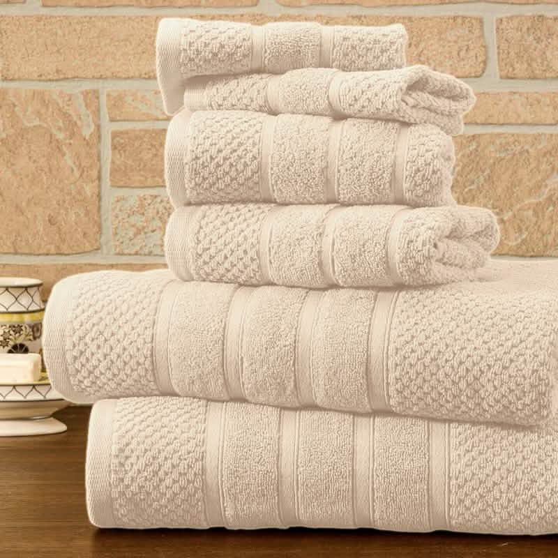 6-Piece Bibb Home Absorbent 100% Egyptian Cotton Towel Set-6-Piece Bibb Home Absorbent 100% Egyptian Cotton Towel Set