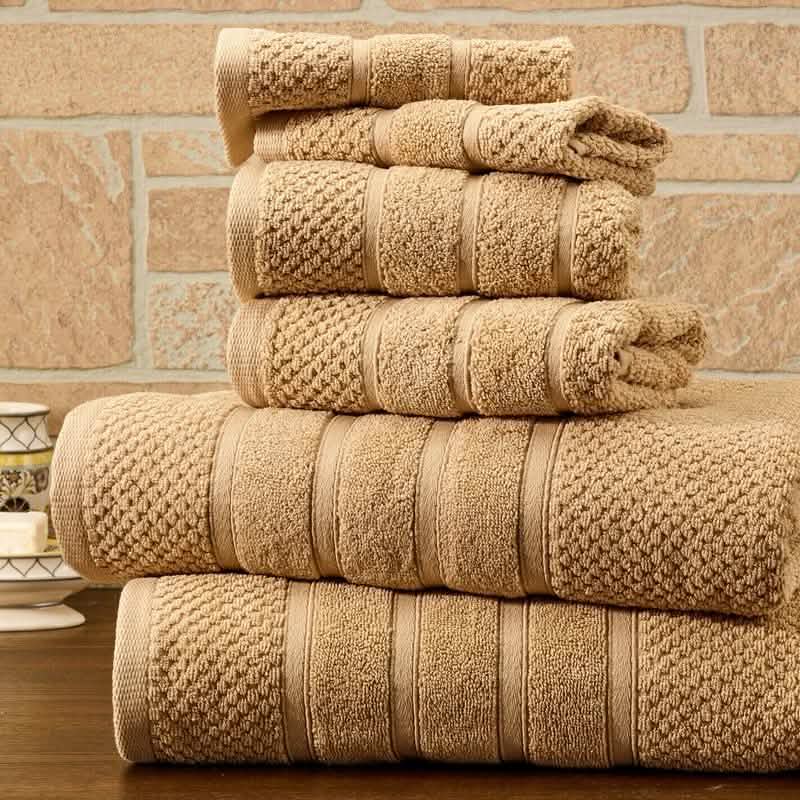 6-Piece Bibb Home Absorbent 100% Egyptian Cotton Towel Set-6-Piece Bibb Home Absorbent 100% Egyptian Cotton Towel Set