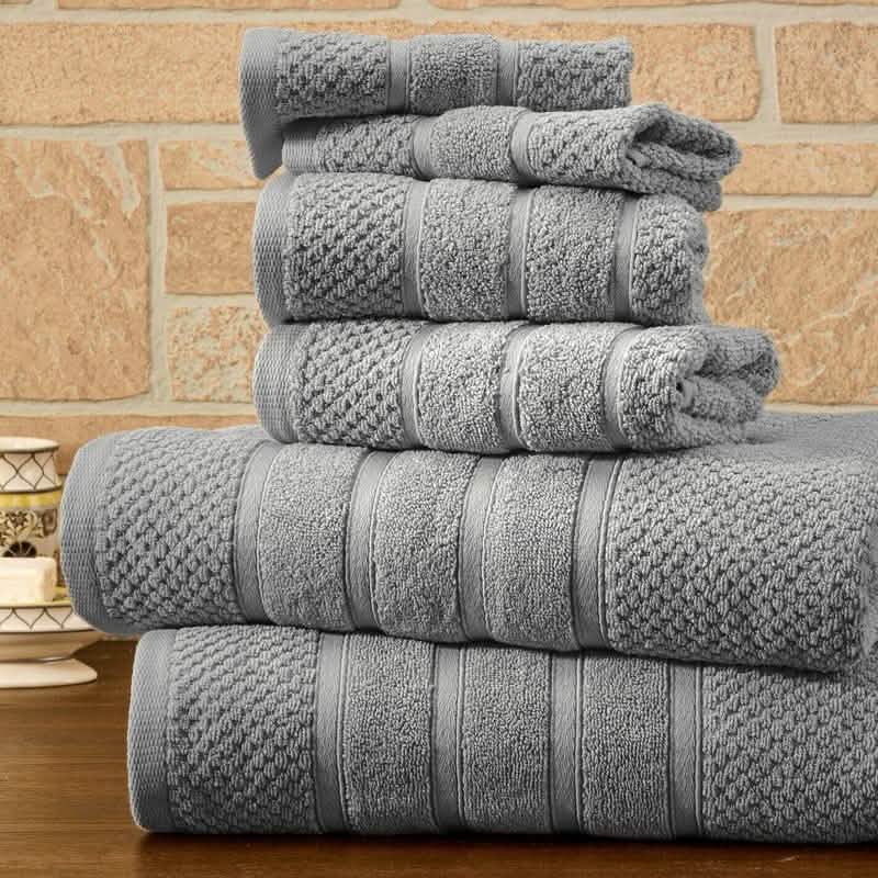 6-Piece Bibb Home Absorbent 100% Egyptian Cotton Towel Set-6-Piece Bibb Home Absorbent 100% Egyptian Cotton Towel Set
