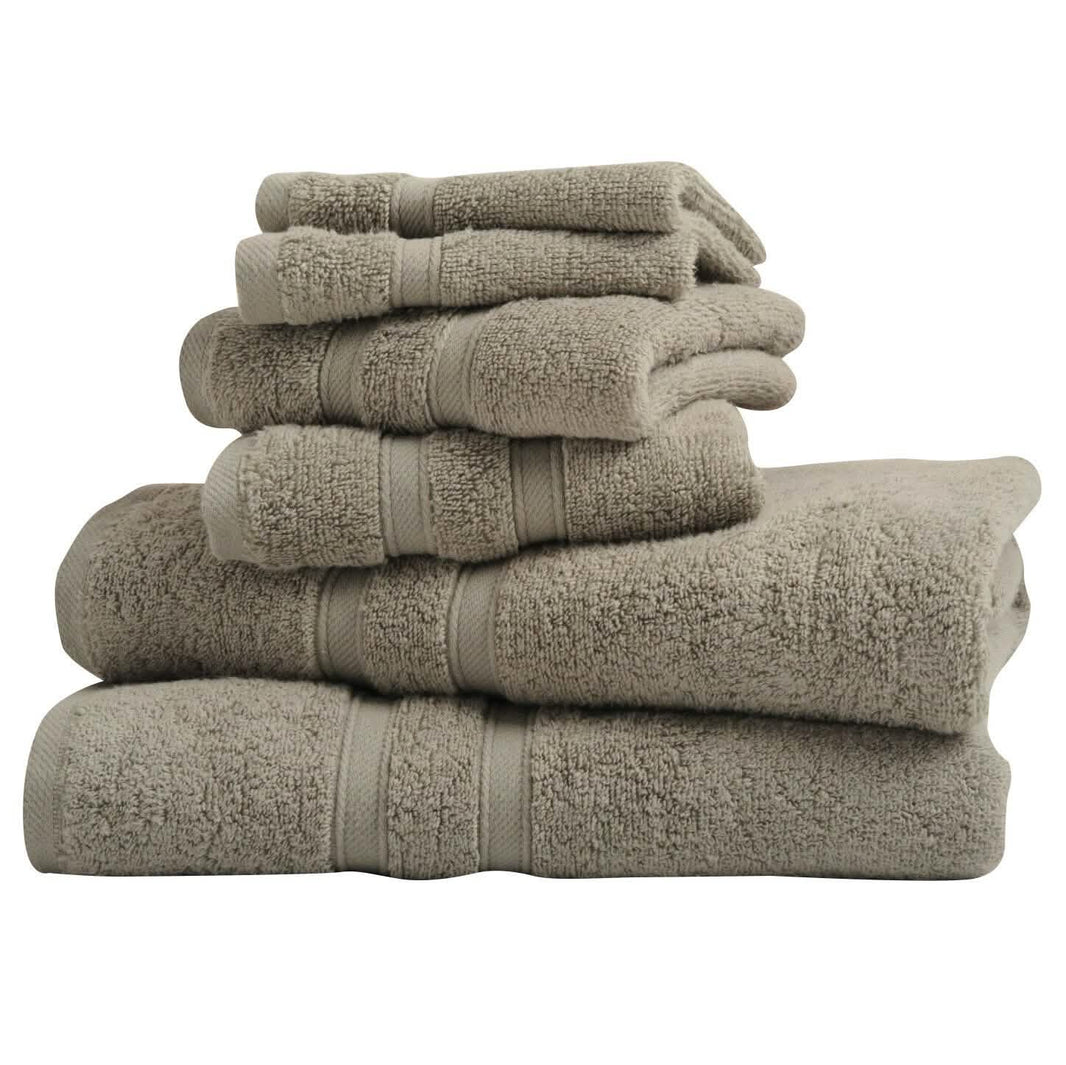 6-Piece: Bibb Home Zero Twist Egyptian Cotton Towel Set-6-Piece: Bibb Home Zero Twist Egyptian Cotton Towel Set