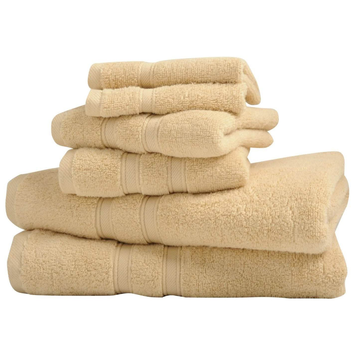 6-Piece: Bibb Home Zero Twist Egyptian Cotton Towel Set-6-Piece: Bibb Home Zero Twist Egyptian Cotton Towel Set
