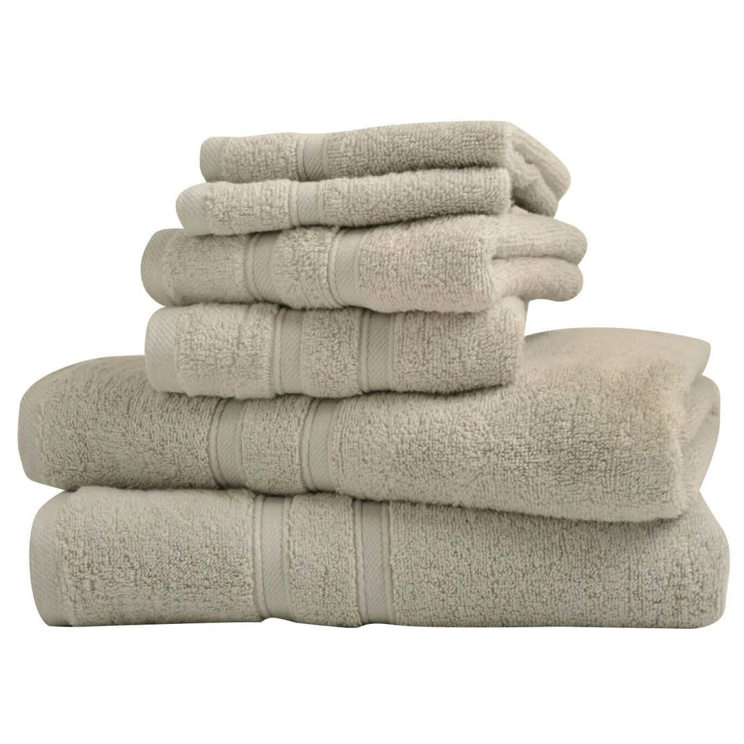 6-Piece: Bibb Home Zero Twist Egyptian Cotton Towel Set-6-Piece: Bibb Home Zero Twist Egyptian Cotton Towel Set