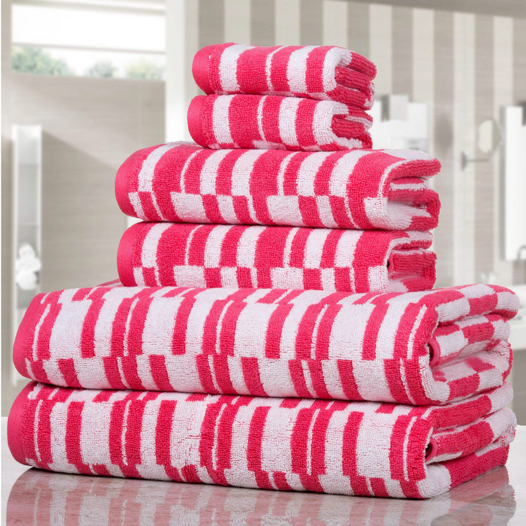 6-Piece: CP Stratus Stripe Quick Dry Towel Set-6-Piece: CP Stratus Stripe Quick Dry Towel Set